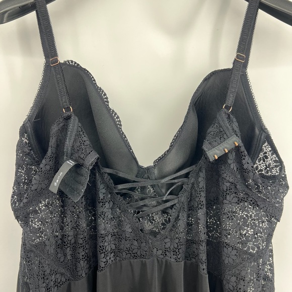 Rene Rocs Black Intimates Sz 3X Sleepwear Lace Trimmed Sheer - Picture 5 of 12